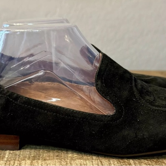 TORY BURCH Leigh Suede Square Toe Loafer Flats in Black Size 9.5 EUC! - Picture 8 of 12